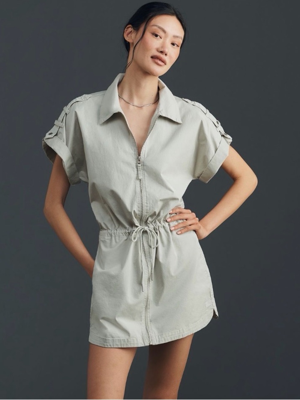 NWT Pistola Light Blue Utility Zip-Front Dress - Anthropologie